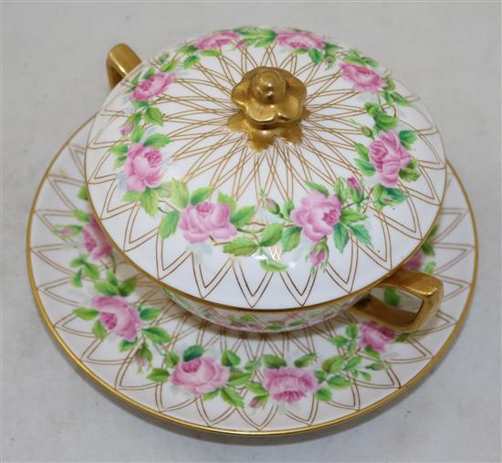 A group of Copeland Spode flower painted ceramics, the latter 18cm